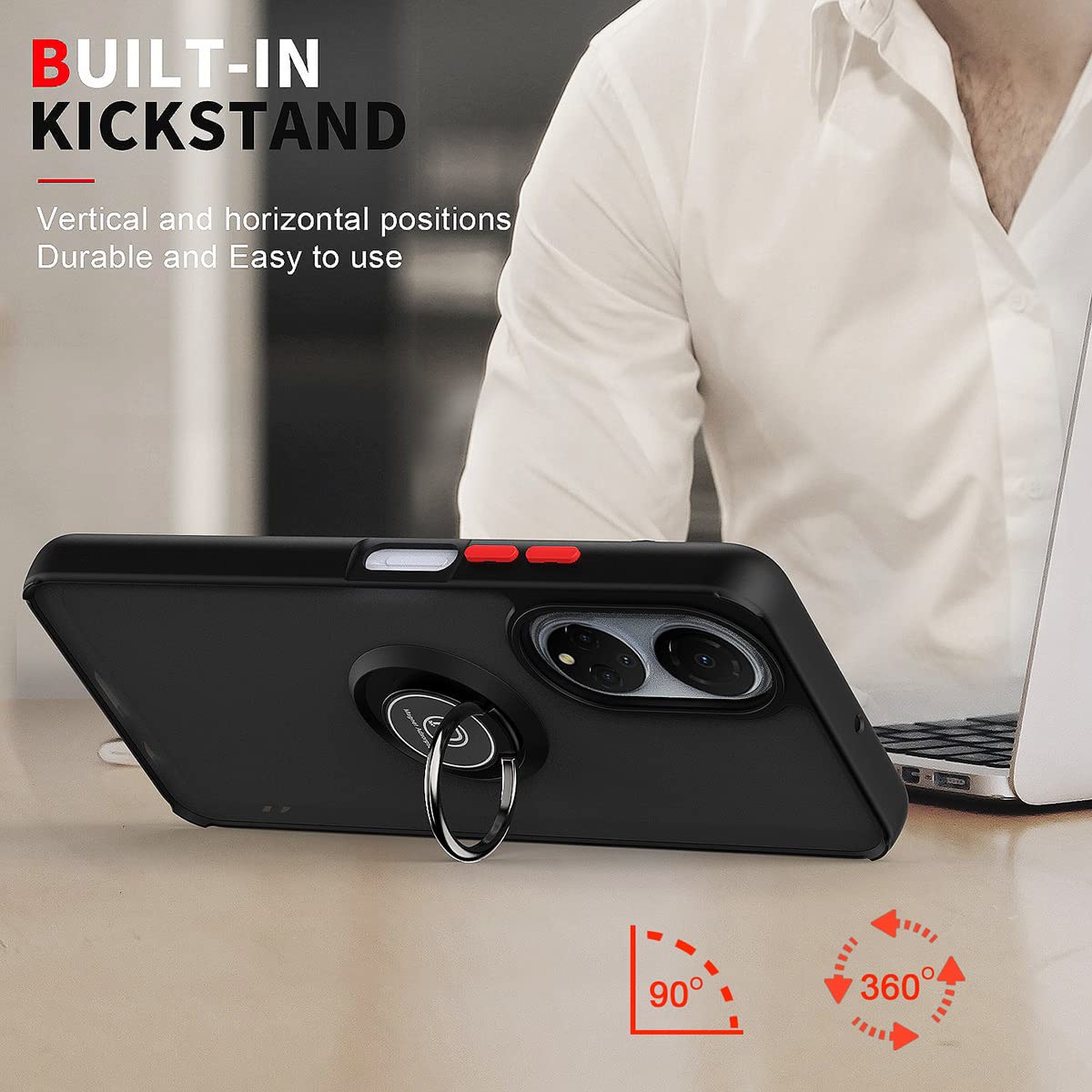 QUIETIP Honor X7 Case - Shockproof TPU + PC Bumper Cover with Magnetic Car Mount & 2 Pack Tempered Glass Screen Protector (Blue) - Perfect for Daily Protection & Secure Car Phone Mounting