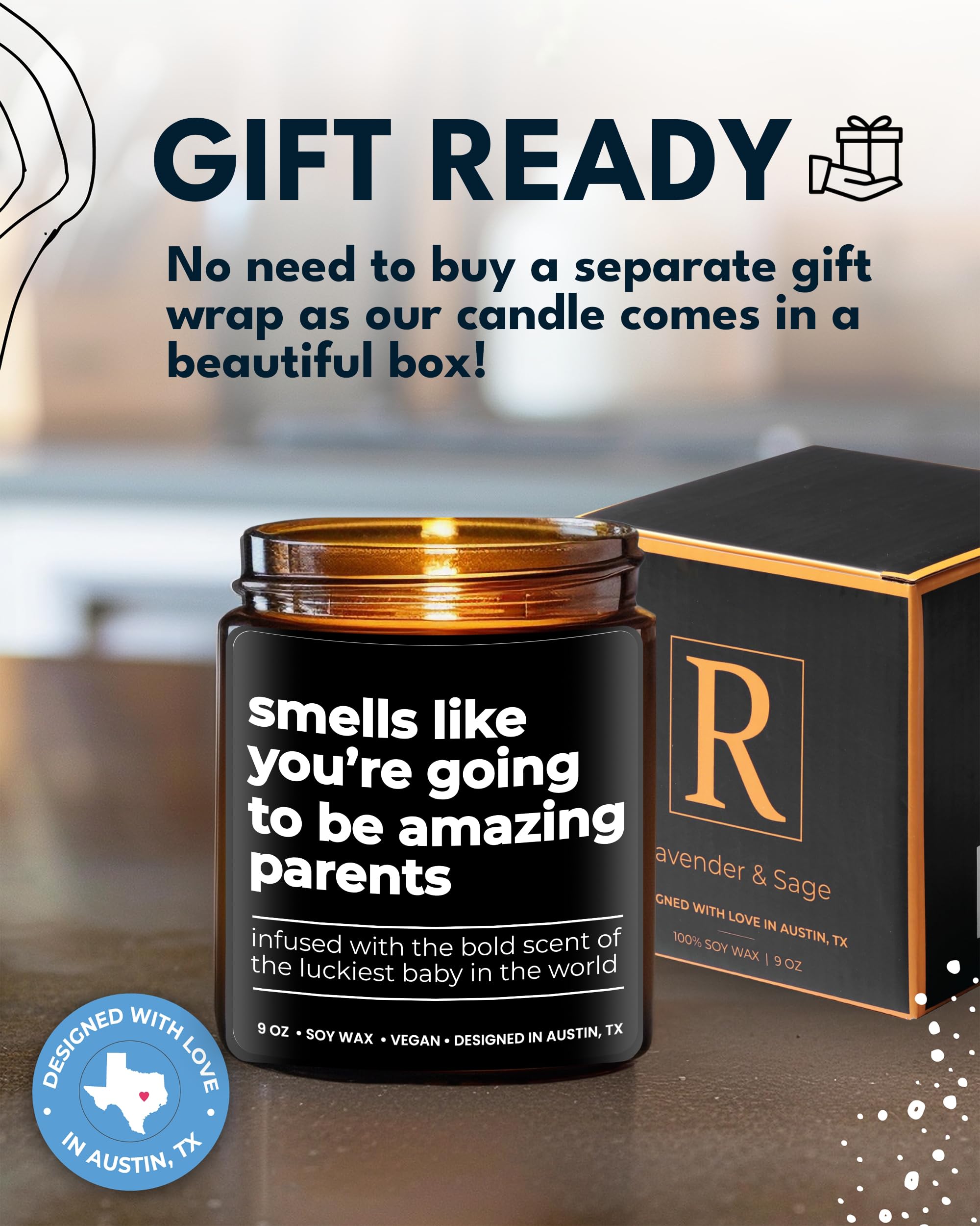 Unique New Parents Candle - Thoughtful Gender Reveal Gift for Mom & Dad, Perfect for Mother's Day & Father's Day - Ideal for Baby Showers, Nurseries & New Parent Celebrations