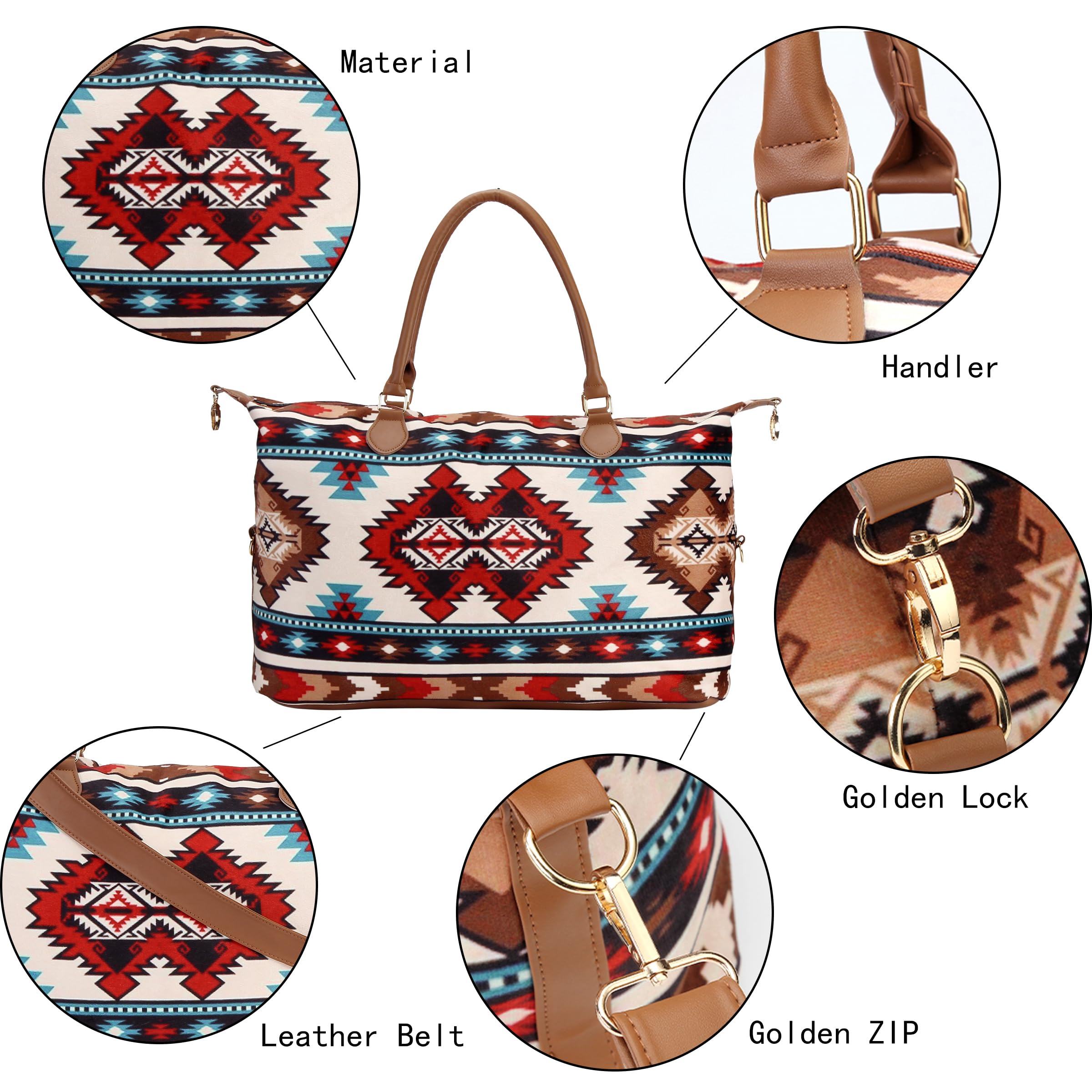 Women's Weekender Duffle Bag - Large Travel Tote with Shoulder Strap for Overnight Trips & Weekend Getaways