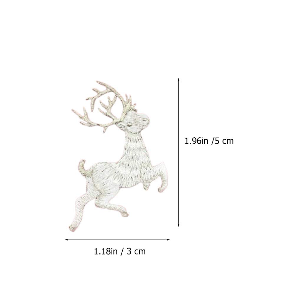 4Pcs Christmas Deer Iron-On Embroidery Patches - DIY Elk Applique for Hats, Clothes, Backpacks & Jeans - Festive Holiday Decor & Craft Supplies (Perfect for Christmas DIY Projects & Gift Making)