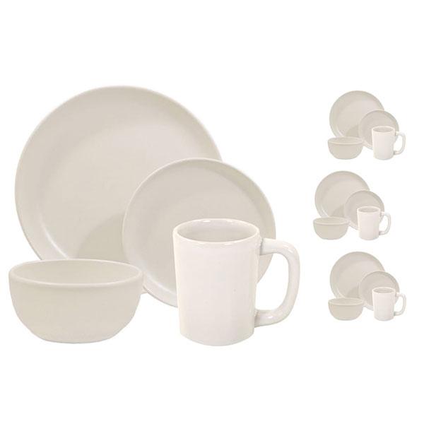 16-Piece Matte White Dinnerware Set - Elegant Porcelain Plates, Bowls & Mugs for Everyday Dining & Entertaining | Dishwasher & Microwave Safe Dinner Set for Family Meals, Parties & Restaurant Use