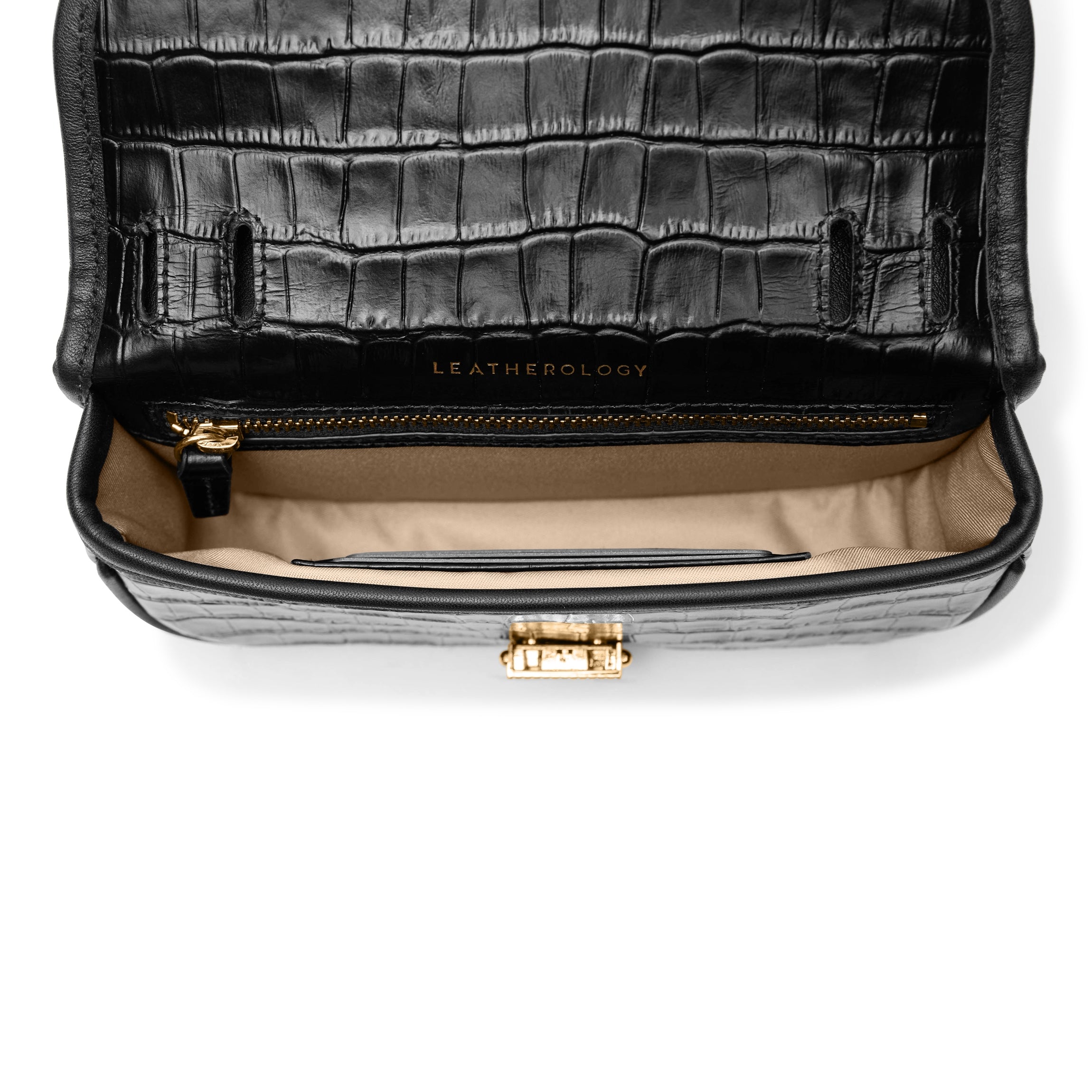 Katy Mini Belt Bag for Women - Stylish Black Crocodile Pattern Crossbody Bag - Perfect for Travel, Running, Shopping & Everyday Use