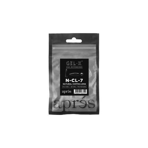 Apres Natural Gel X Tips Long Coffin 50pc - Professional Fake Nails for Salon & DIY Manicure at Home | Perfect for Special Occasions & Everyday Wear