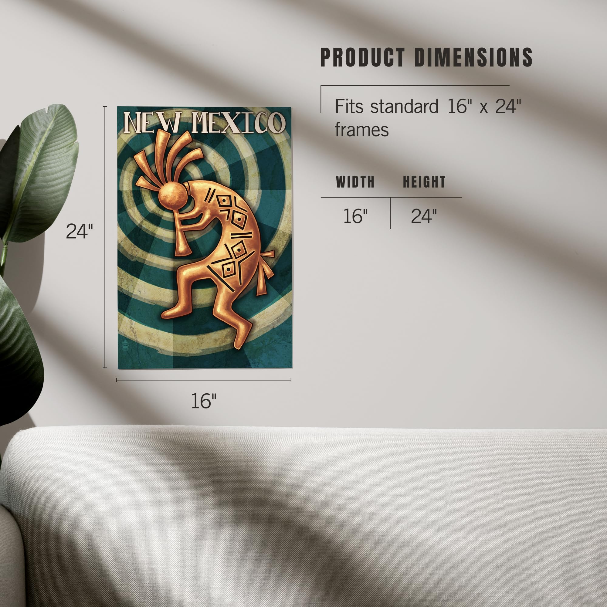 Lantern Press 16x24 Inch Giclee Art Print - Kokopelli Southwest Native American Wall Decor for Living Room, Bedroom & Office | New Mexico Landscape Artwork