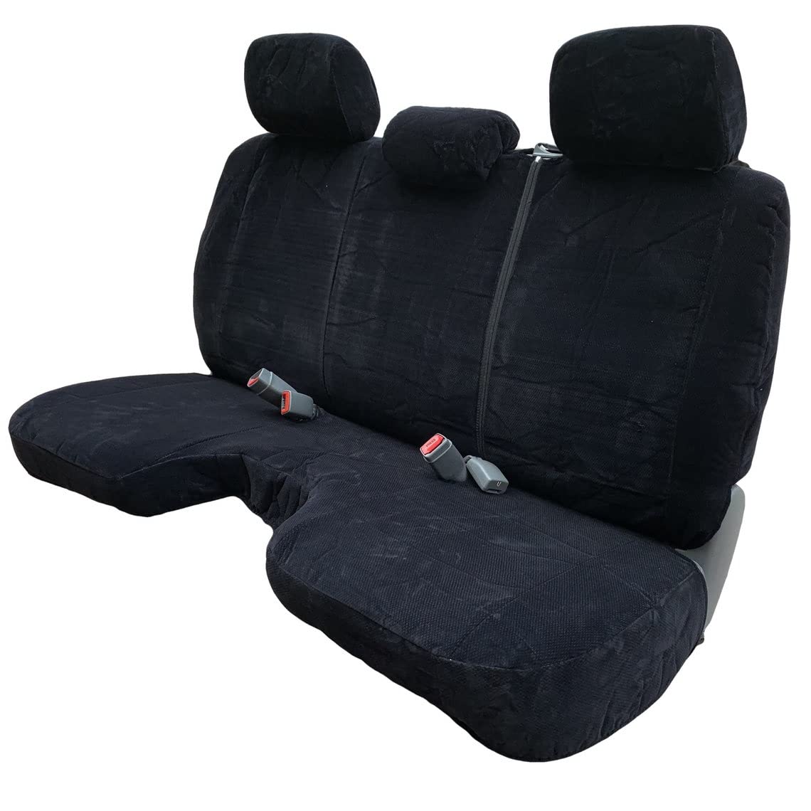 Custom Fit 2013 Toyota Tacoma Front Bench Seat Covers - 3 Adjustable Headrests, Large Notched Cushion (Black) | Perfect for Off-Roading, Camping & Daily Commute