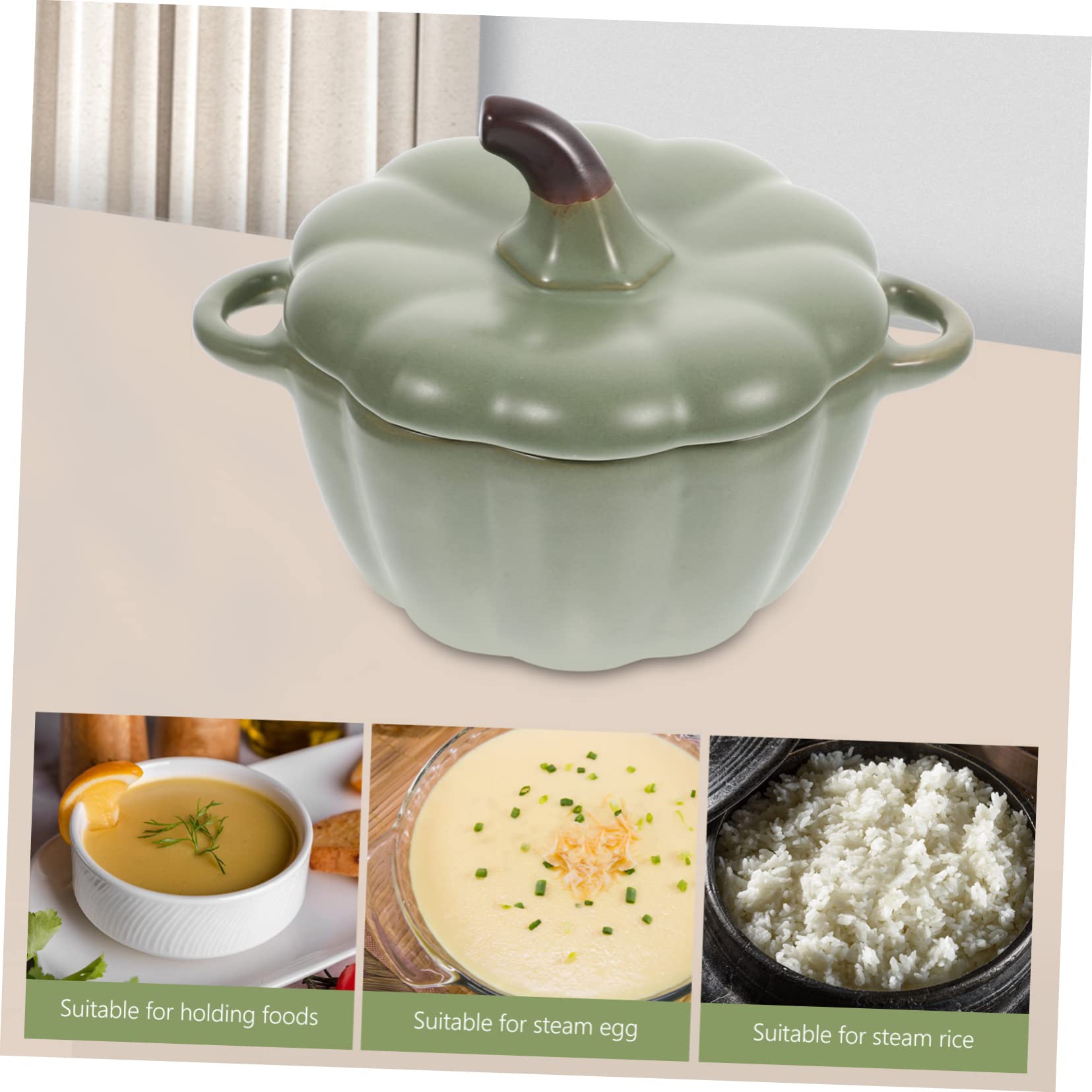 Ceramic Pumpkin Dessert Bowls with Lid - Thanksgiving Candy & Seasoning Bowl, Fall Cookware for Steaming, Baking, Soup Cooking - Oven Safe Braiser Pan | Perfect for Holiday Serving, Pumpkin Decor & Cozy Autumn Meals