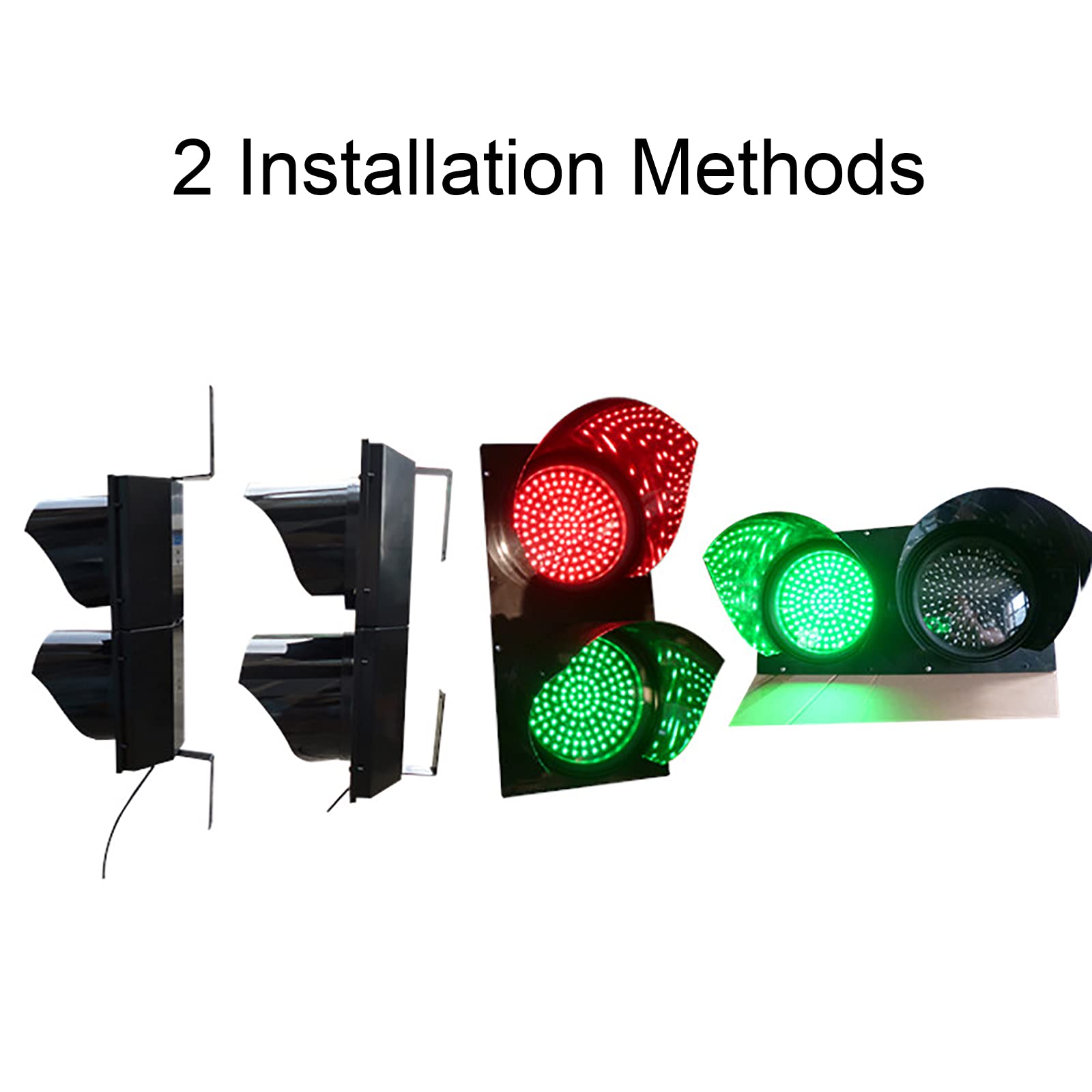 8 Inch LED Traffic Light with Remote Control - Red/Green Stop and Go Signal, Durable PC Housing for Industrial Use | Perfect for Warehouse Docks, Parking Lots & Construction Zone Safety Warning Lights