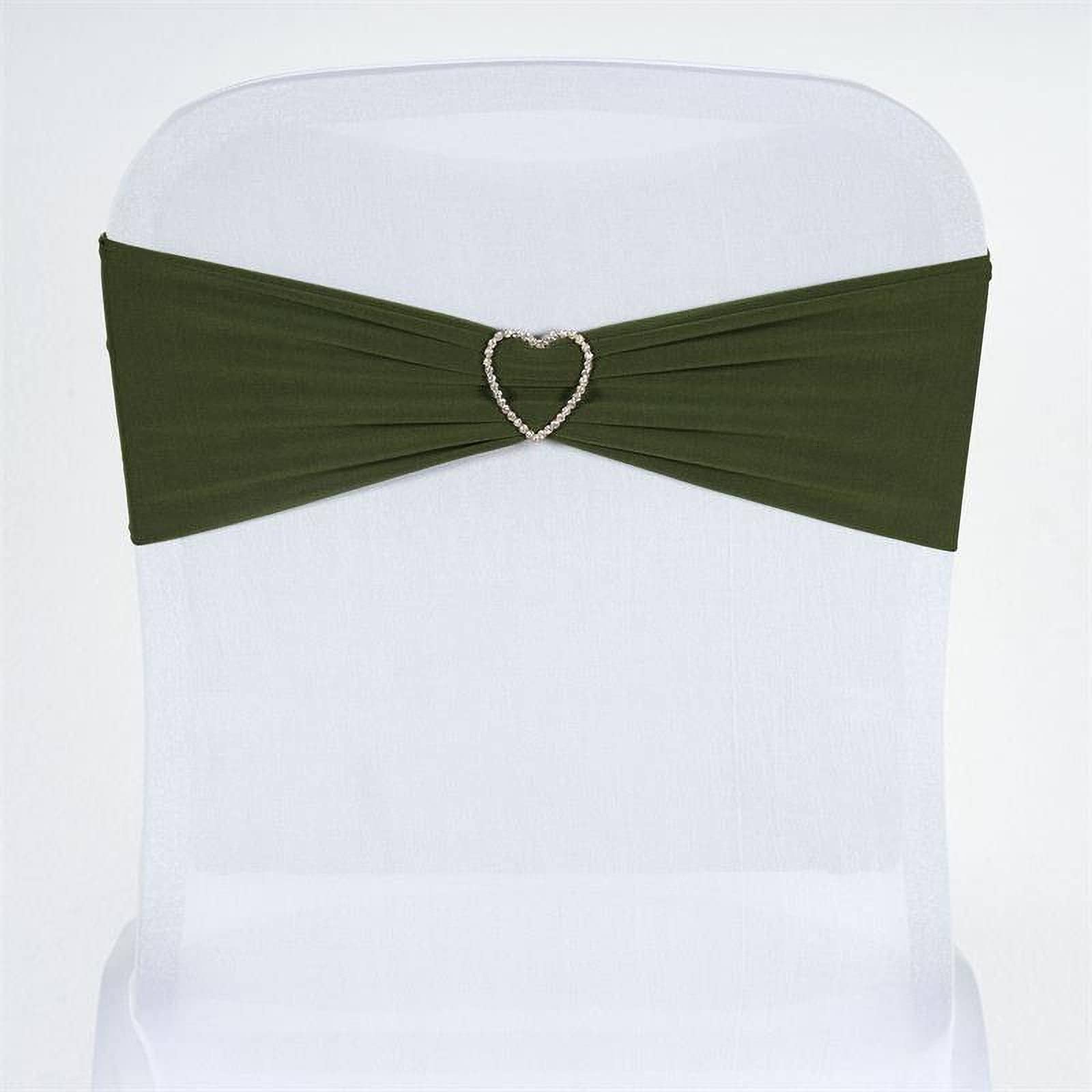 5-Piece Moss Green & Willow Green Spandex Chair Sashes - Elastic Band Fitted Chair Covers for Wedding, Banquet & Event Decor - Perfect for Bridal Showers, Anniversary Parties & Formal Dining Decorations