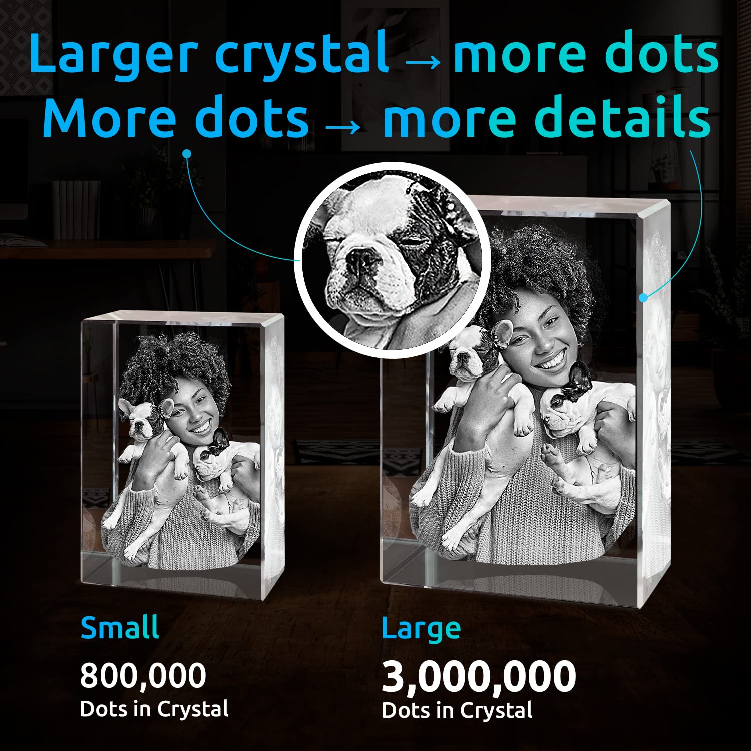 ArtPix 3D Premium Crystal Photo - Personalized Dog Memorial Gift with Custom Photo Engraving | 3D Laser Etched Picture for Pet Owners & Dog Lovers | Heartfelt Keepsake for Pet Loss Remembrance, Home Decor & Memorial Display