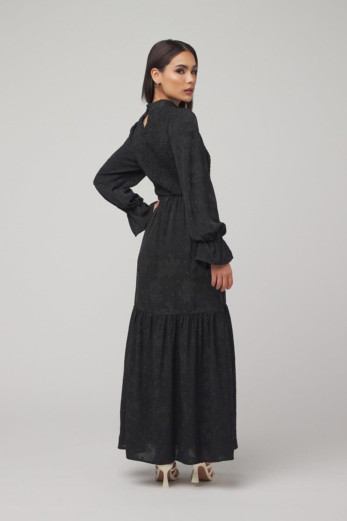 Rama Satin Maxi Dress for Women - Elegant Black Long Evening Gown for Parties, Weddings & Special Occasions