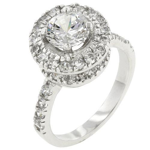 Elegant Rhodium Plated Majestic Ring for Women - Vintage Inspired Jewelry Gift for Anniversary, Wedding & Special Occasions