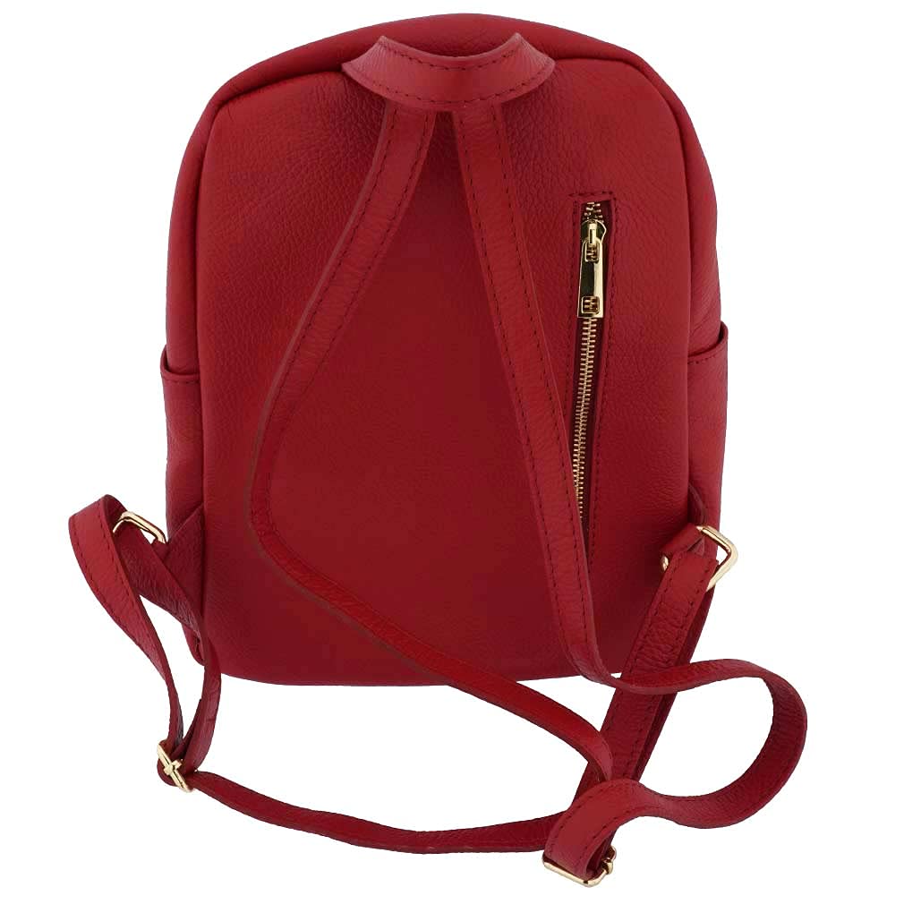 Authentic Italian Genuine Leather Women's Backpack Purse - Stylish Travel Bag for Women (Red) | Perfect for Work, College & Weekend Getaways