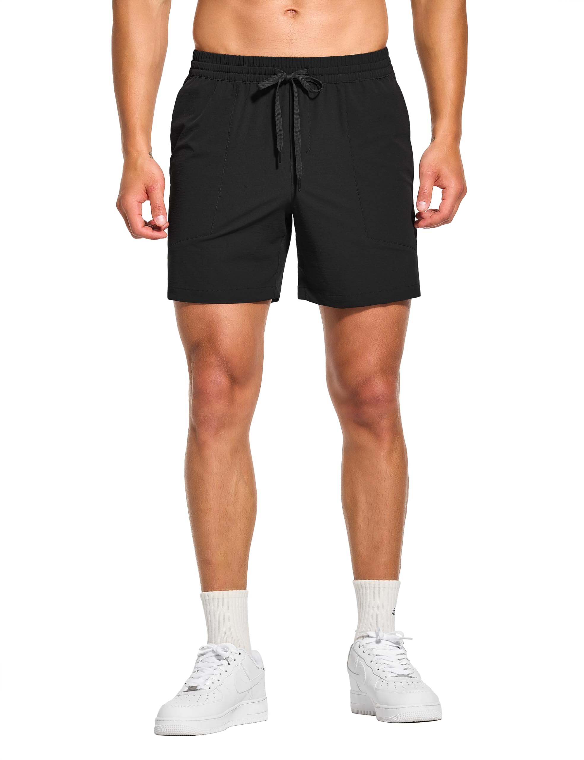 DEMOZU Men's 5 Inch Quick Dry Athletic Shorts - Linerless Workout Running Tennis Gym Shorts with Pockets | Perfect for Training, Jogging & Casual Wear