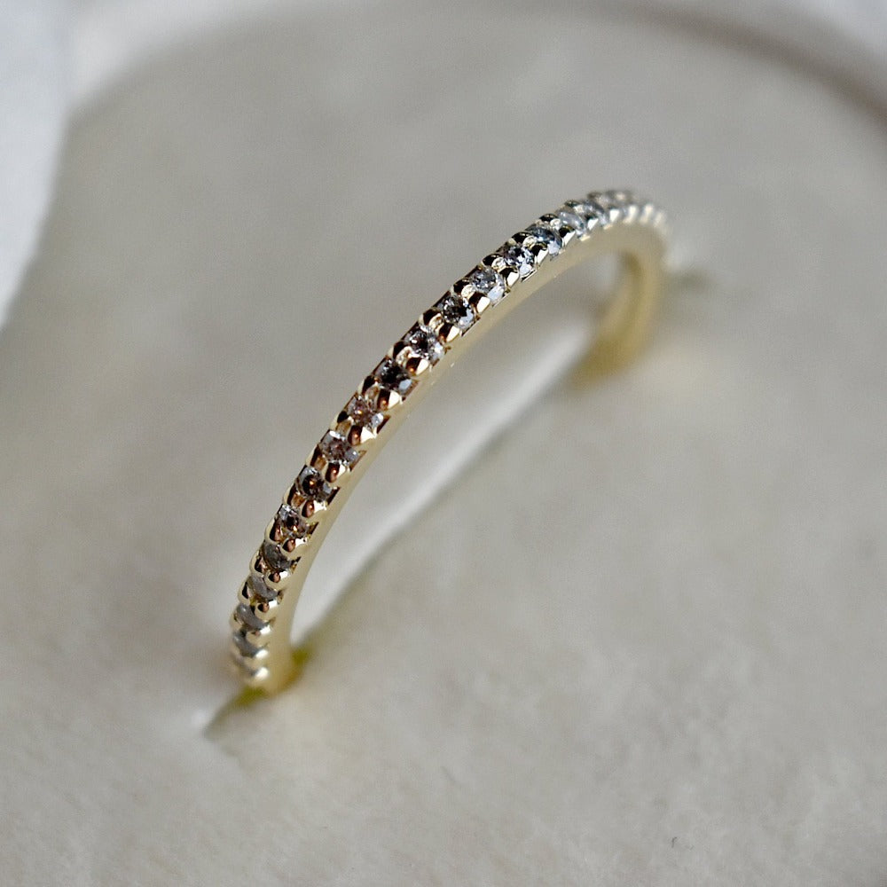 14K Yellow Gold Partial Eternity Wedding Band Ring for Women - Elegant Stackable Ring for Anniversary, Engagement, or Bridal Jewelry Gift
