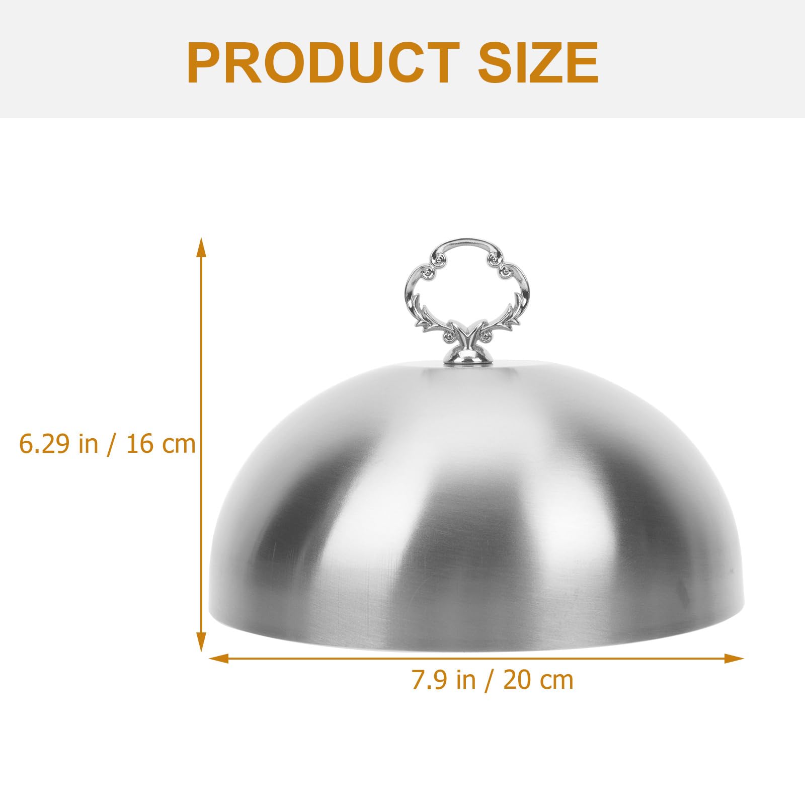 Stainless Steel Food Cover Dome - 20cm Cheese Melting Dome with Silver Flower Handle, Basting Cover for Cakes & Serving Dishes | Perfect for Restaurants, Bakeries & Home Kitchen Use