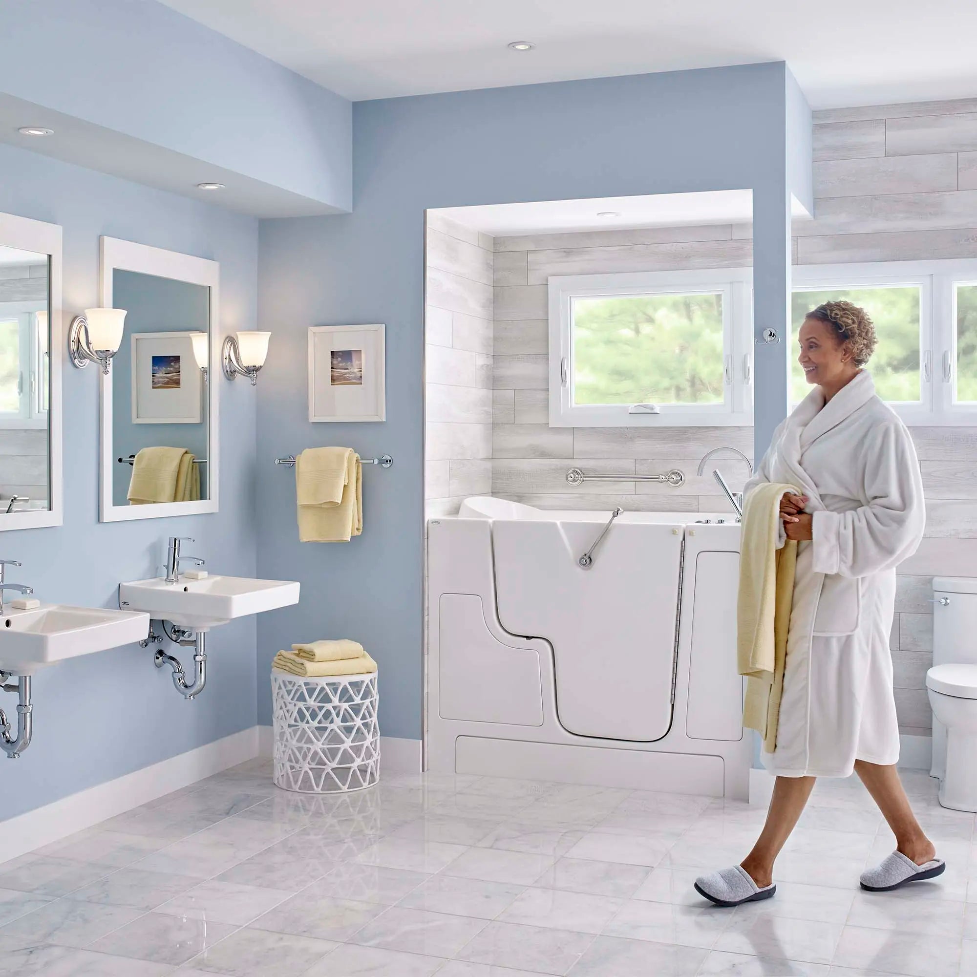 Decorum® Wall Mount EverClean® Bathroom Sink with Center Faucet Hole - Perfect for Modern Small Bathrooms & Powder Rooms