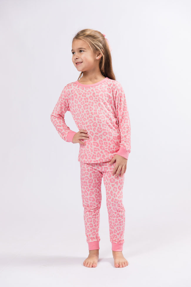 Kids' Sweet Dreams Pink Leopard Print Pajama Set - Soft & Cozy Sleepwear for Girls | Perfect for Bedtime, Sleepovers & Loungewear