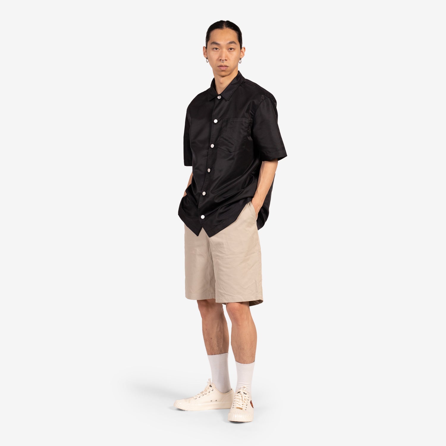 Eco-Friendly Recycled Nylon Summer Shirt for Men - Breathable Black Casual Tee - Perfect for Outdoor Activities, Beach Vacations & Summer Travel
