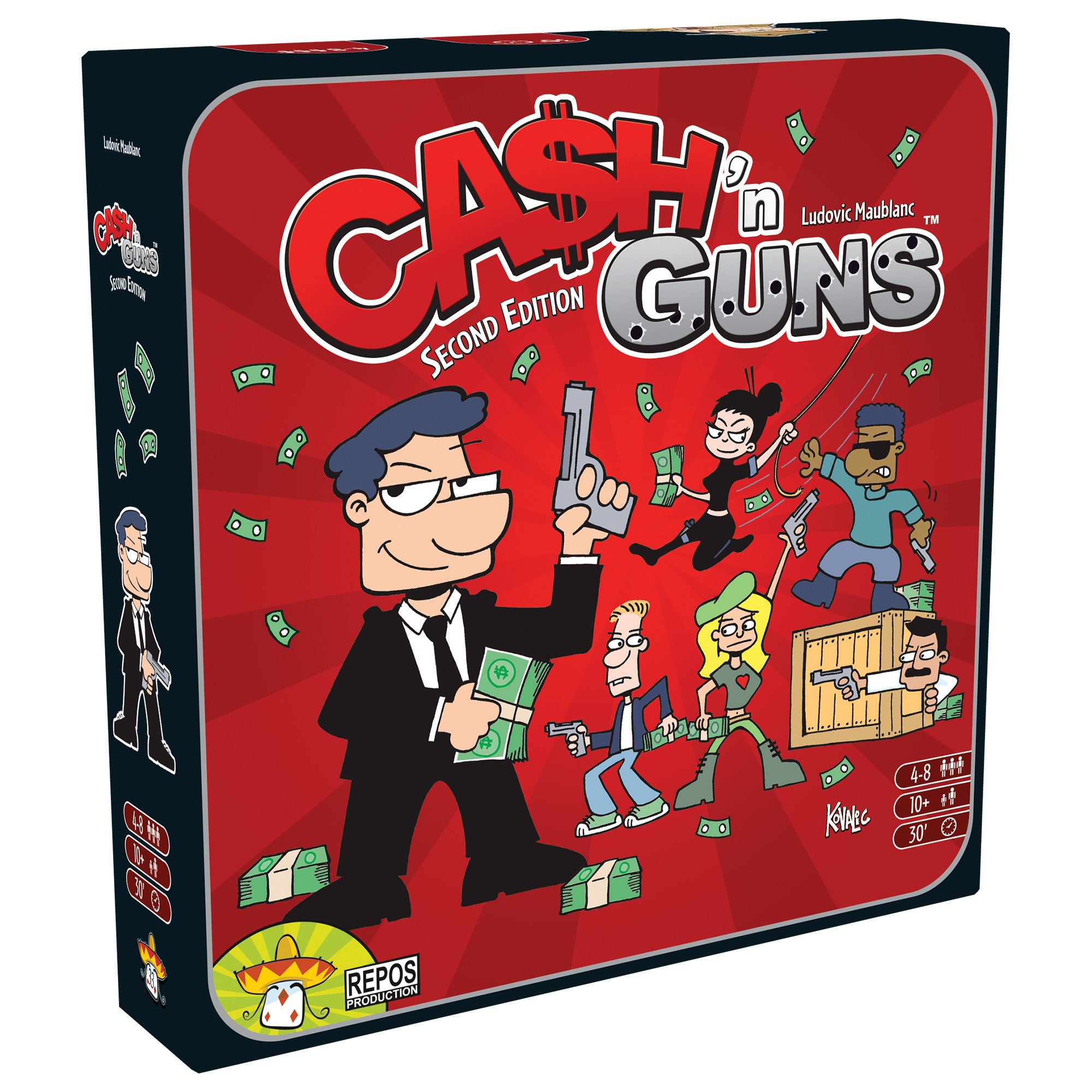 Cash 'N Guns (2nd Edition) - Party Board Game for Adults & Teens - Fun Bluffing Game for Game Nights, Parties & Family Gatherings