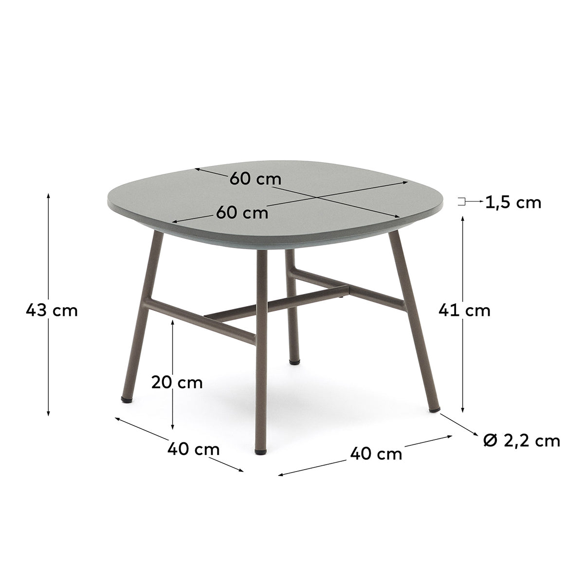 Bramant Outdoor Side Table - Weather-Resistant Patio Coffee Table for Garden, Poolside & Deck - Perfect for Drinks, Books & Decor