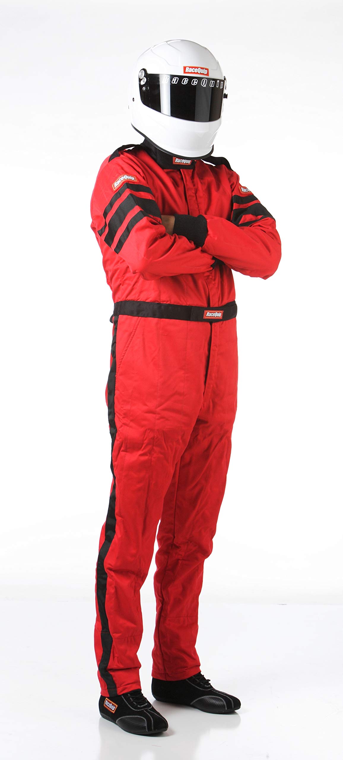 RaceQuip SFI 3.2A/5 Certified One-Piece Racing Fire Suit - Multi-Layer Flame Resistant Red Large (120015) for Professional Motorsports & Drag Racing