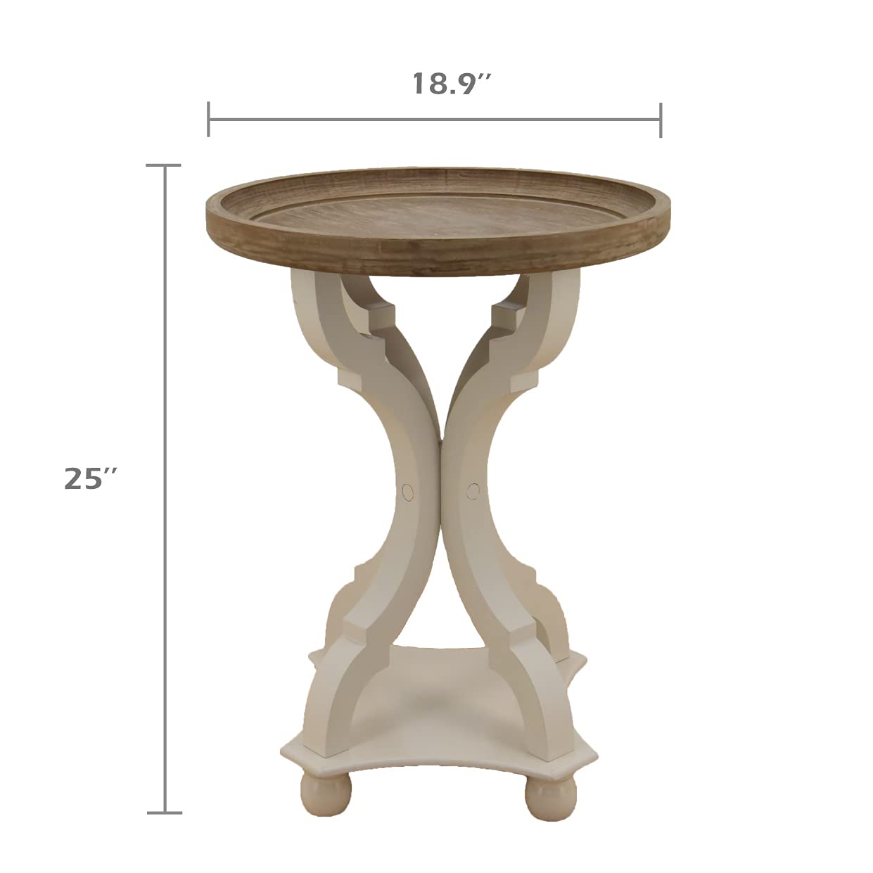 LONYKE Farmhouse End Table Set of 2 - Rustic Accent Side Tables with Natural Tray Top, Handcrafted Nightstands for Living Room, Bedroom & Dining Room - Modern Design with Concave Legs - Perfect for Coffee Storage, Reading Nook & Home Decor
