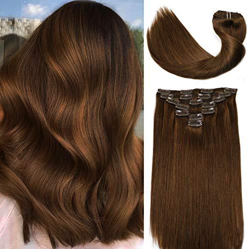 Premium 9A Brazilian Clip-In Human Hair Extensions - 7pcs Double Weft for Instant Volume & Length | Perfect for Weddings, Parties & Everyday Styling