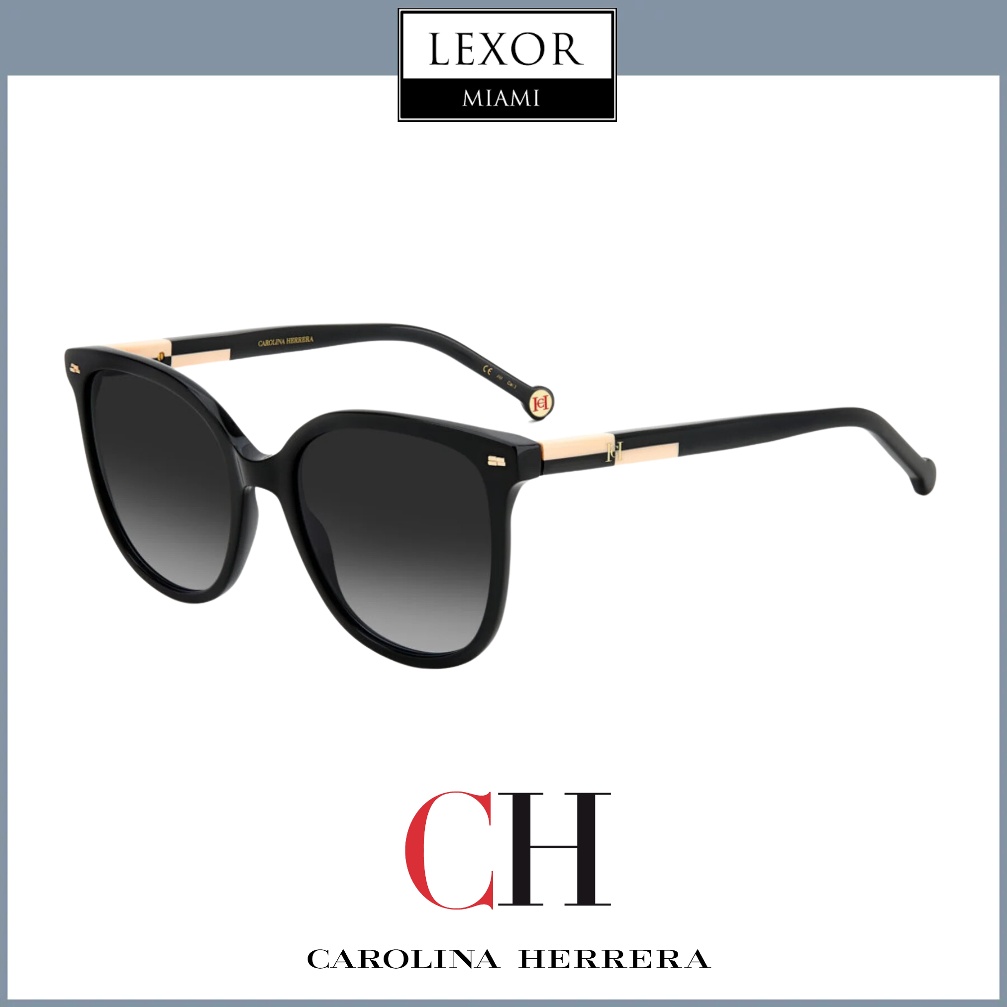 Carolina Herrera HER 0136/S 0KDX 9O 55/20 145 Women's Designer Sunglasses - UV Protection & Polarized Lenses for Driving, Beach & Outdoor Fashion