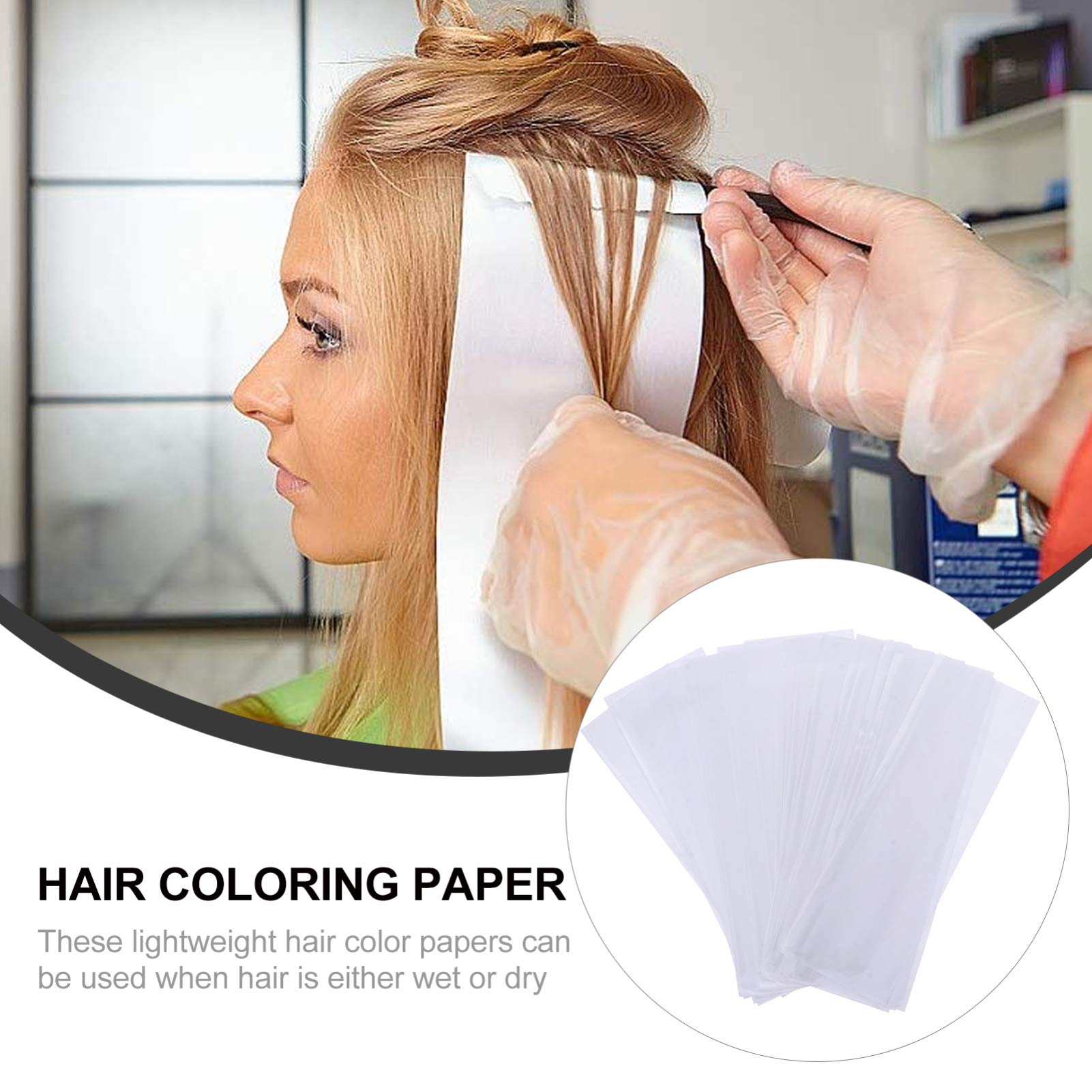 Lurrose 200 Sheets Hair Dye Paper Release Paper - Professional Salon Perm Meche Strips for Hair Styling, Nail Polish & Hair Care (White) - Perfect for Salon Treatments, DIY Hair Coloring & At-Home Hair Mask Applications