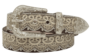 Elegant Cream Lace Embellished Waist Belt for Women - Perfect for Weddings, Dresses & Formal Occasions