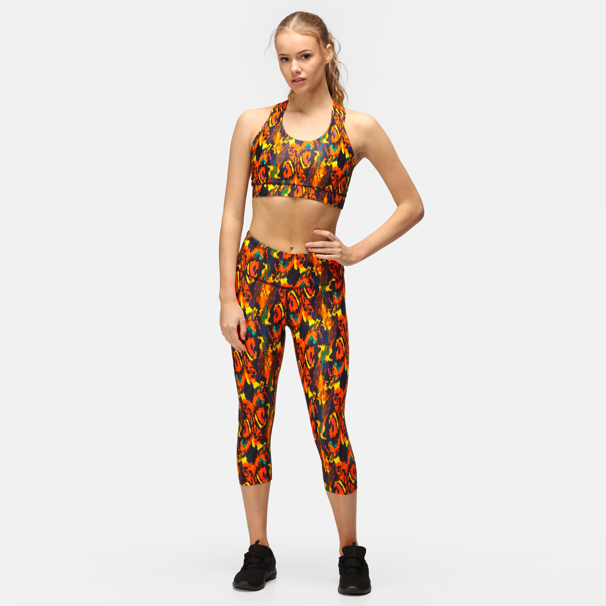 Blaze Capri Women's High Waist Yoga Pants - Stretchy Workout Leggings for Running, Gym & Lounge - Comfortable Athletic Tights for Fitness & Everyday Wear