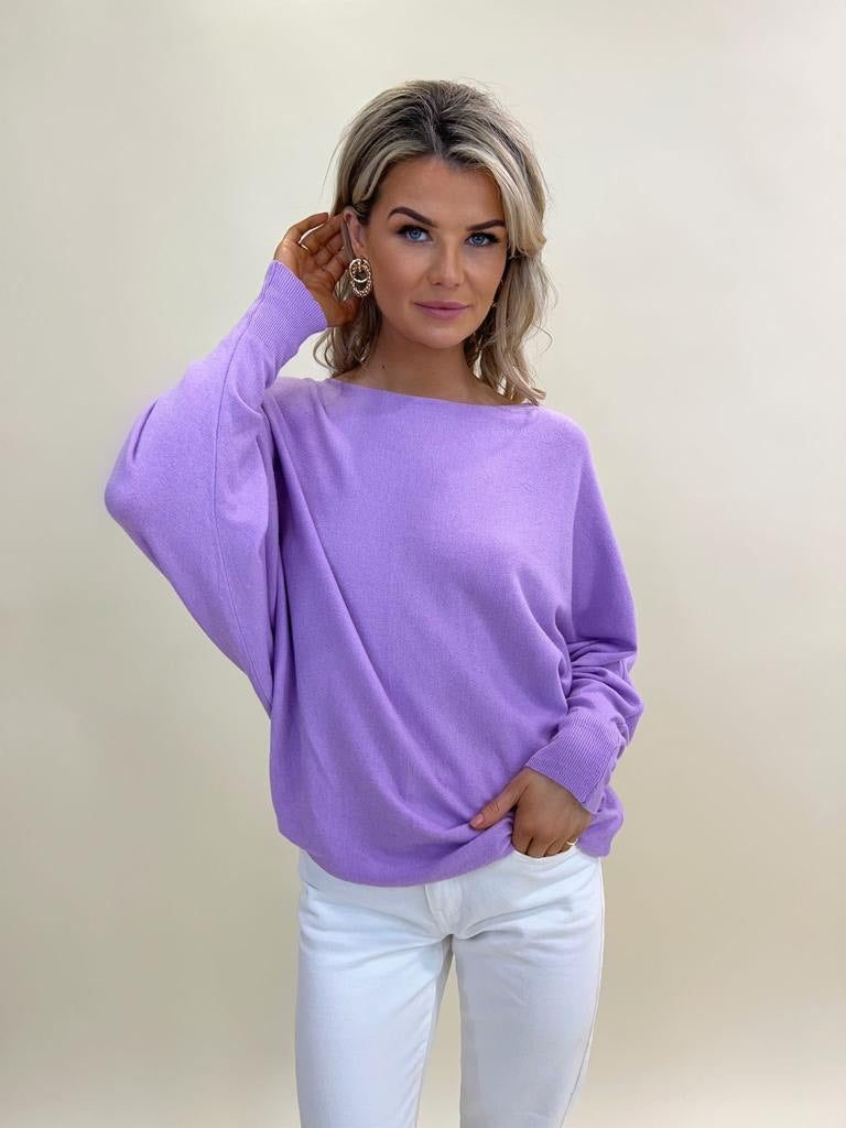 Elba Jumper Sweater for Women - Soft Purple Knit Pullover, Cozy Winter Casual Wear - Perfect for Office, Dating & Holiday Outfits