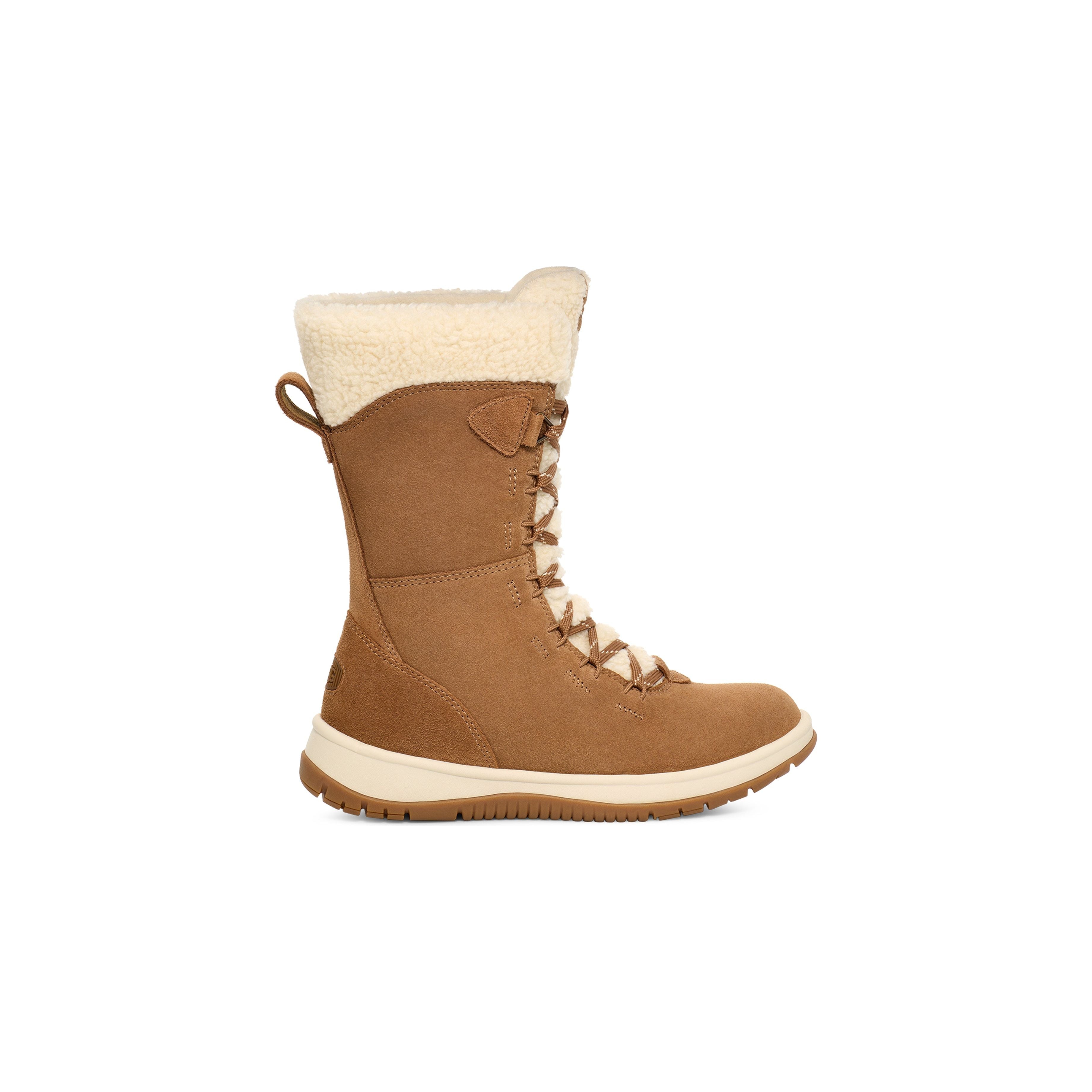 UGG Women's Lakeside Tall Lace Boots in Chestnut - Waterproof Winter Boots for Women, Comfortable Snow Boots with Fur Lining | Perfect for Cold Weather, Outdoor Activities & Casual Wear