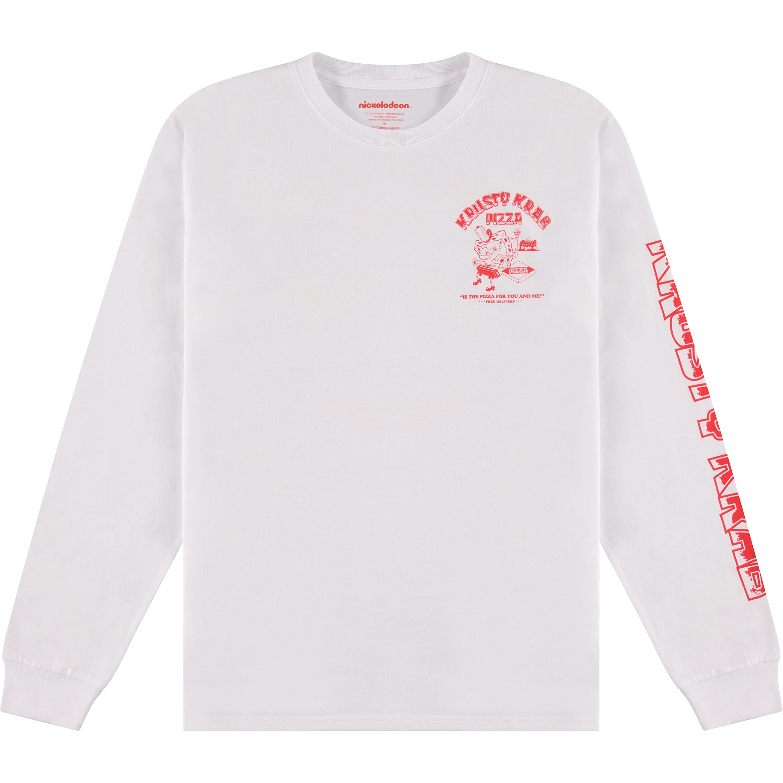 SpongeBob SquarePants Men's Graphic Long Sleeve T-Shirt - SpongeBob, Patrick & Krusty Krab Design - Casual Wear, Cosplay, and Fan Merchandise