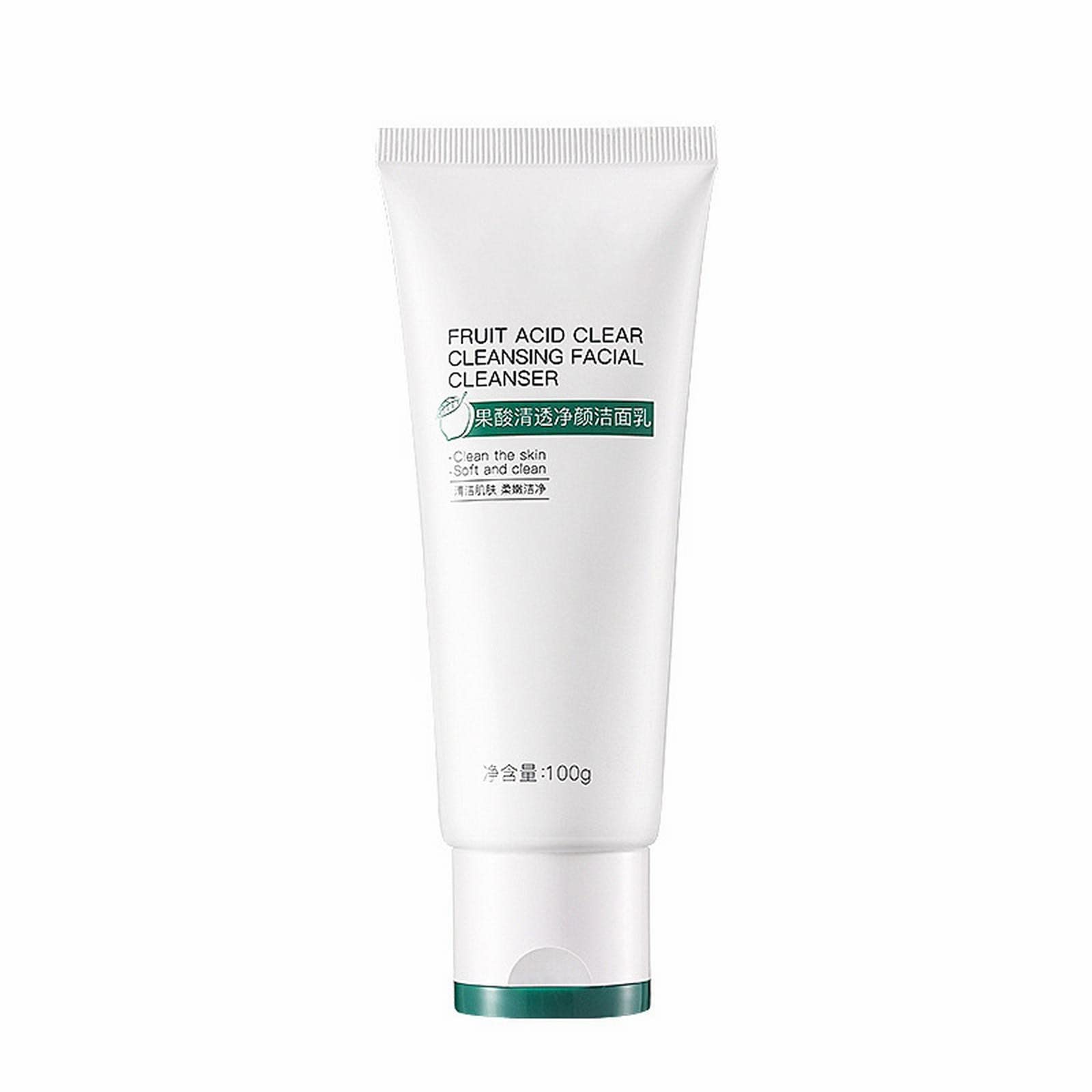 Volcanic Ash Facial Cleanser - Gentle Oil Control Foaming Face Wash for Acne-Prone & Sensitive Skin | Non-Irritating, Non-Tightening Formula | 100g Travel Size | Perfect for Daily Skincare Routine & Travel Essentials (White)