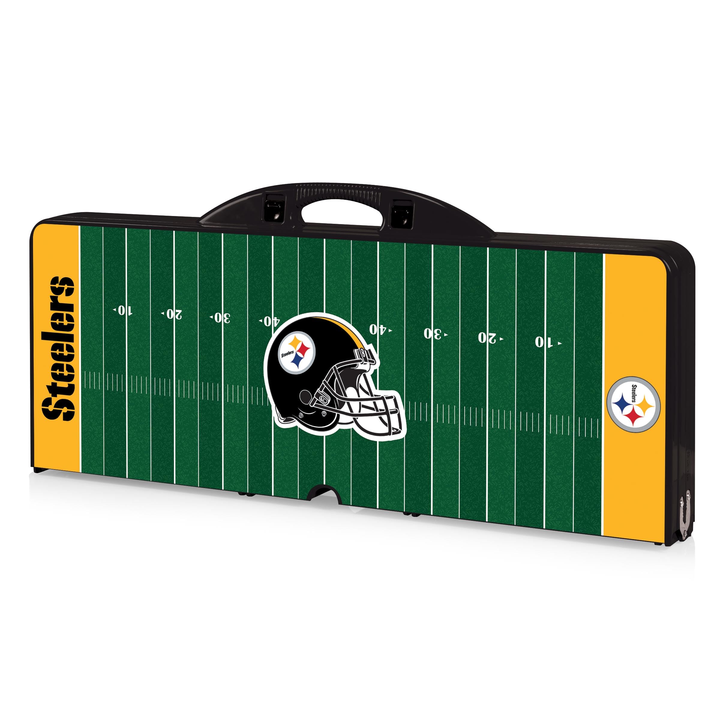 PICNIC TIME NFL Portable Folding Picnic Table with Built-in Seats & Umbrella - Perfect for Tailgating, Camping, Beach & Outdoor Parties