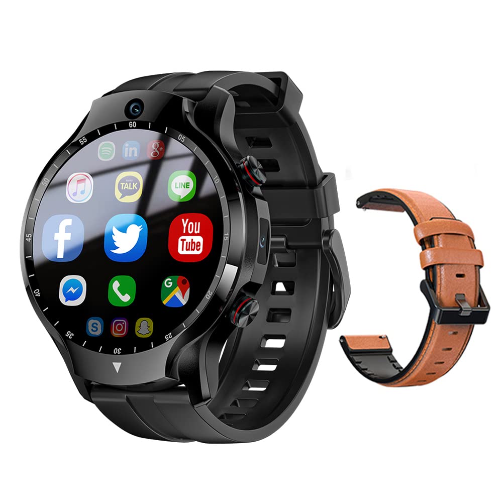 1.6 Inch Android Smart Watch with Bluetooth, GPS, Waterproof, 4G/WiFi, Dual Camera & Face ID – Fitness Tracker for Sports & Outdoor Activities (4+128GB, SIM Card Support) – Perfect for Running, Swimming, Hiking & Daily Use