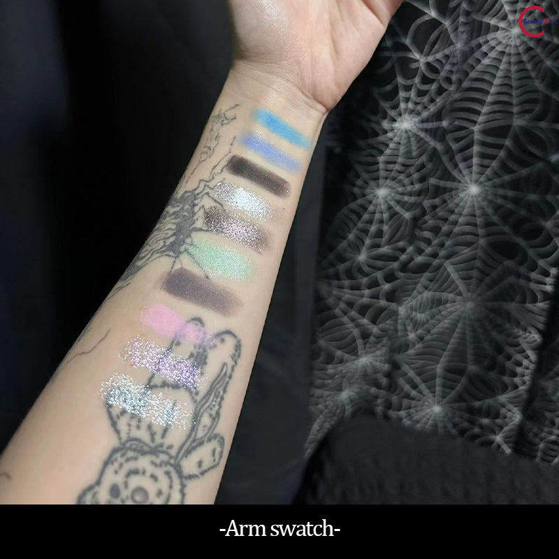 BEEKY BEAM Resurrection Thunder Crystal White Coffin Eyeshadow Palette - 12 Highly Pigmented Matte & Shimmer Shades for Dramatic Gothic & Vampire Makeup Looks - Perfect for Halloween, Cosplay, and Night Out Glam