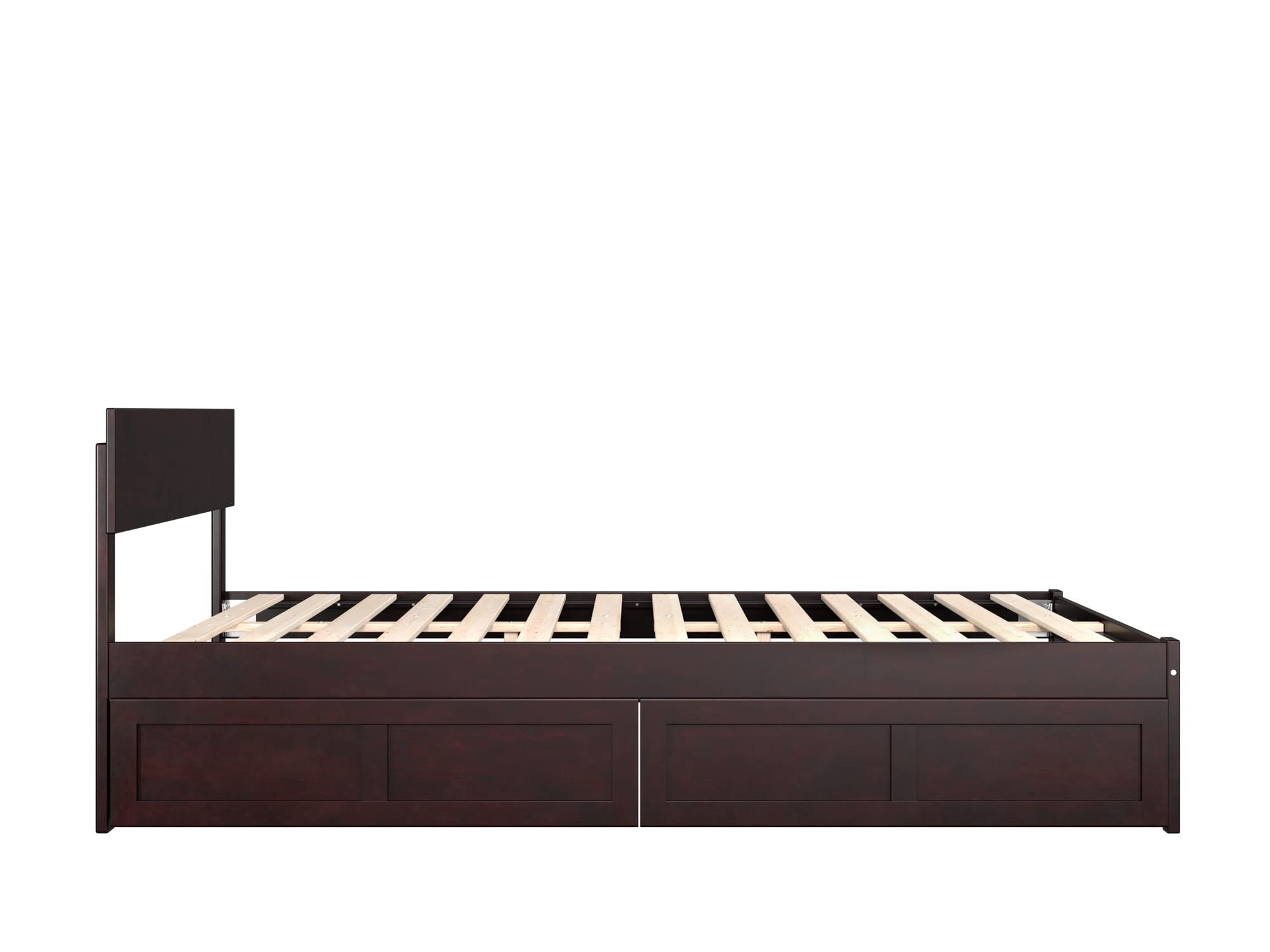 AFI Boston Queen Size Platform Bed Frame with Storage Drawers - Espresso Finish - Modern Bedroom Furniture for Small Spaces & Storage Solutions
