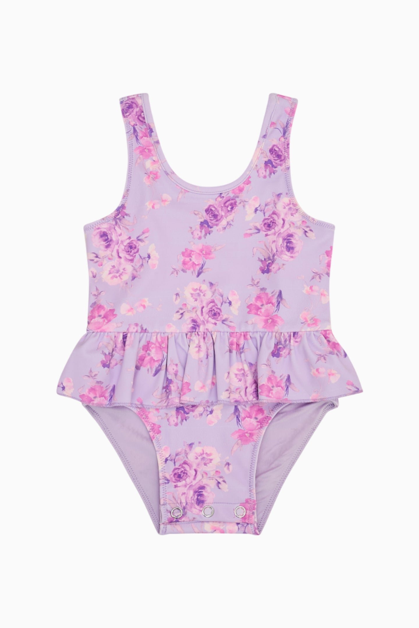 Baby Tamia Floral Ruffle Swimsuit - Hibiscus Print Girls' Swimwear | Perfect for Beach, Pool & Summer Vacations