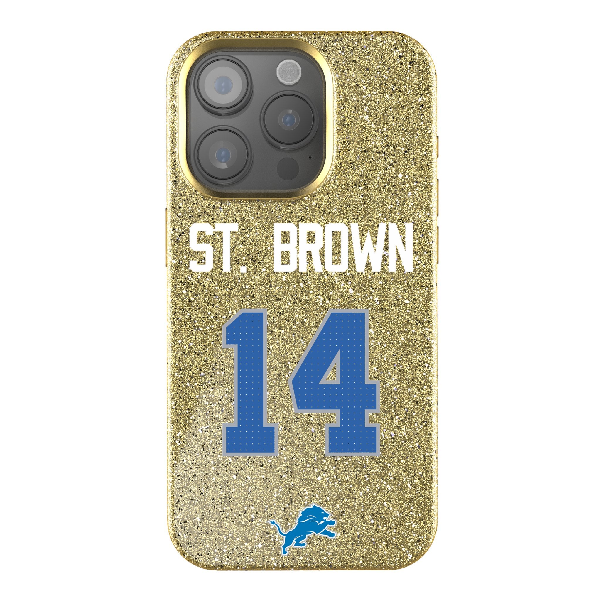 Amon Ra St. Brown Detroit Lions 14 Rhinestone Bling Phone Case for iPhone & Samsung - Perfect for Game Day & Lions Fans