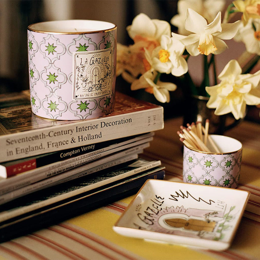Ginori 1735 Profumi Luchino Scented Candle - La Gazelle D'Or Marrakech Fragrance for Home Decor, Luxury Gifts & Romantic Ambiance