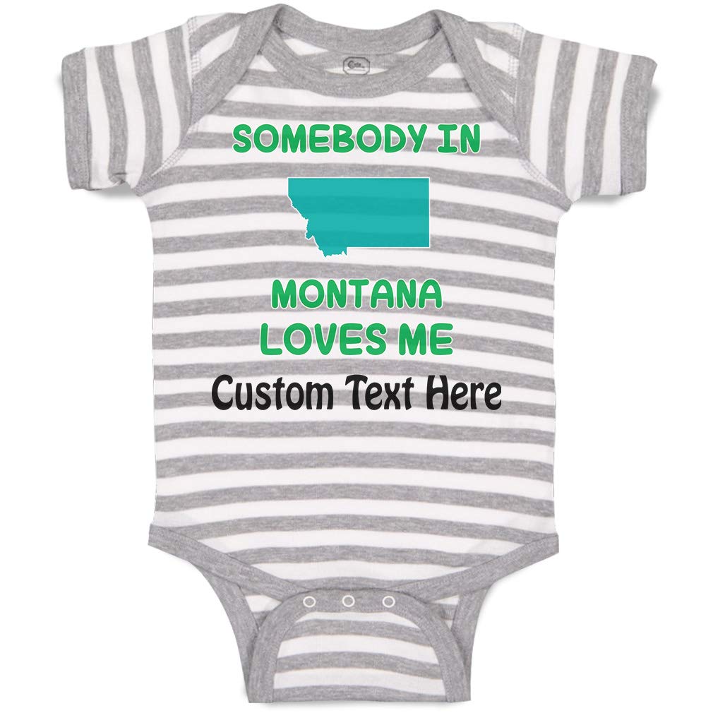Custom Baby Bodysuit - 'Somebody in Montana Loves Me' Cotton Onesie for Boys & Girls | Perfect for Family Photos, Gifts & Everyday Wear