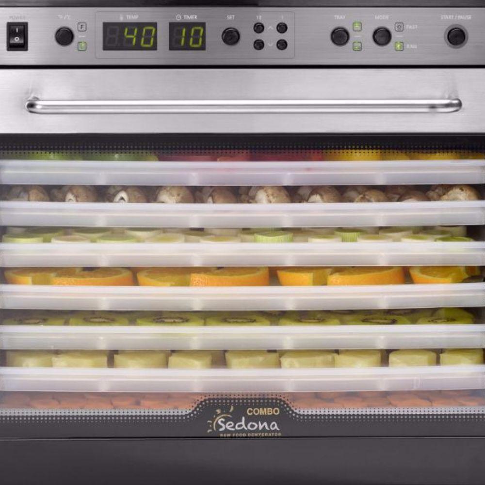 Sedona Combo Raw Food Dehydrator with Dual Fan - 9 BPA-Free Plastic Trays for Healthy Snacks, Jerky, Fruits & Vegetables - Perfect for Home Kitchen, Camping & Food Preservation
