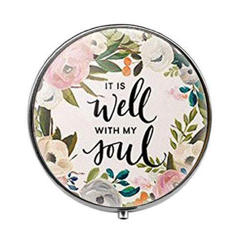 Wisdom Bible Verse 'It is Well with My Soul' Christian Art Photo Pill Box - Elegant Charm & Glass Candy Storage - Perfect for Home Decor, Gift Giving & Spiritual Inspiration