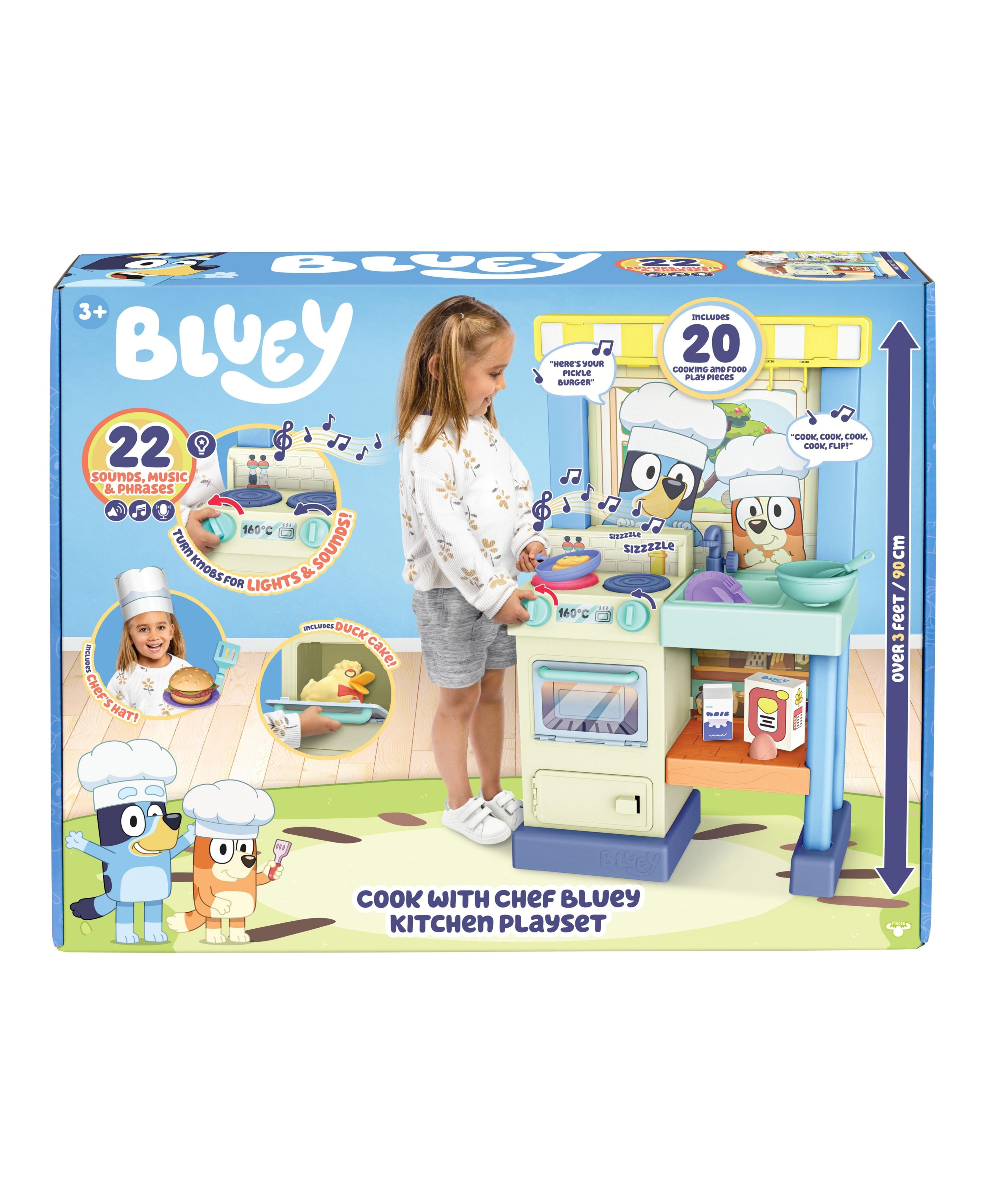 Bluey Deluxe Cook and Clean Kitchen Playset S11 - Interactive Pretend Play Toy for Kids Ages 3+ | Perfect for Imaginative Play, Birthday Gifts & Preschool Learning Activities