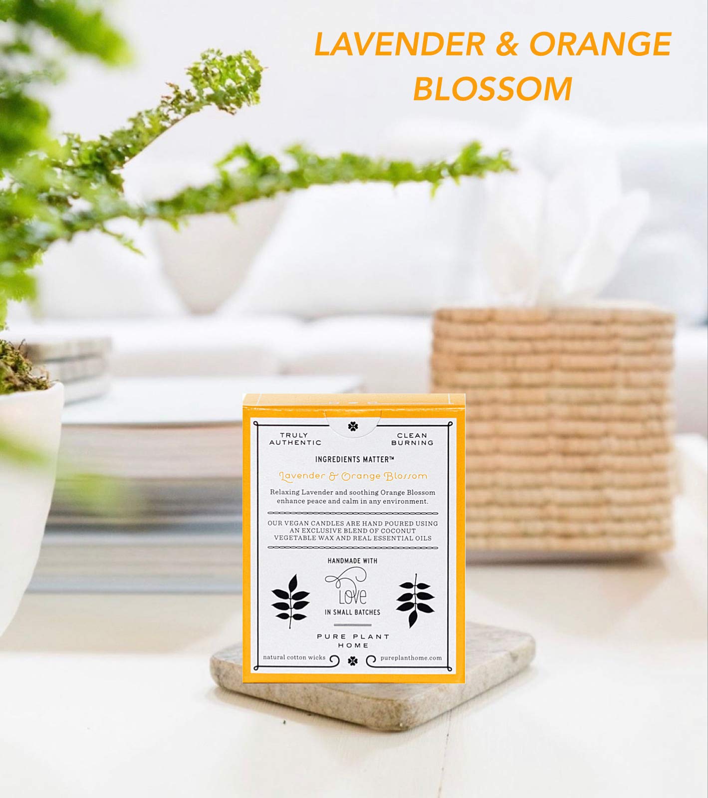 6oz Aromatherapy Candles Gift Set - Coconut Wax with Real Lavender & Orange Blossom Essential Oils | Relaxing Scented Candles for Home, Spa, Yoga & Meditation