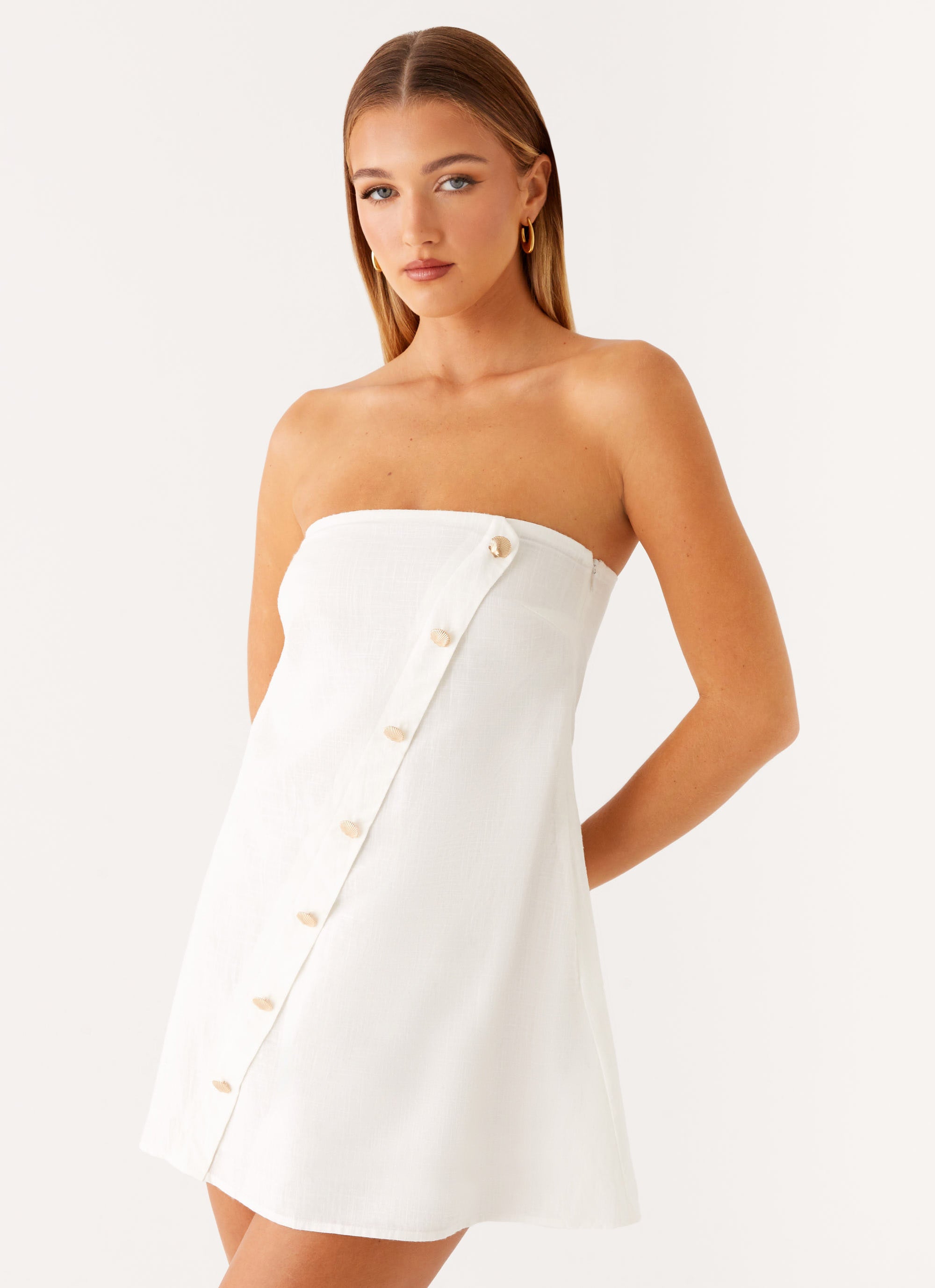 Hazel Mini Dress for Women - Elegant White Summer Short Sleeve Party Dress | Perfect for Cocktail Parties, Date Nights & Beach Vacations