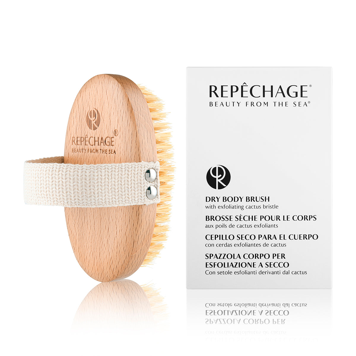 Exfoliating Dry Body Brush with Natural Cactus Bristles - Improve Circulation & Remove Dead Skin - Perfect for Pre-Shower, Spa Days & Lymphatic Drainage Massage