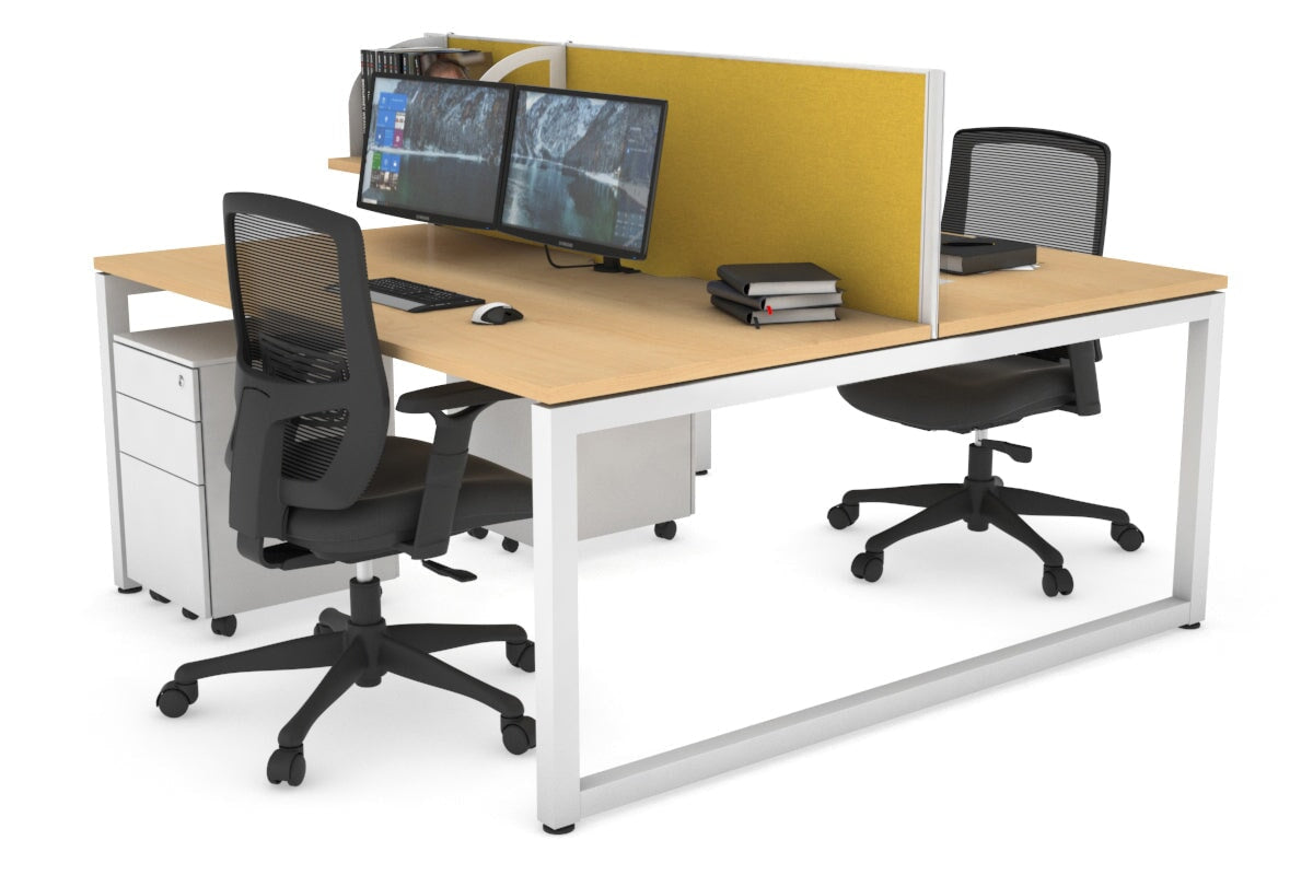 Quadro Loop Legs 2 Person Office Workstation - 1600L x 800W with Cable Management - Modern Shared Desk for Collaborative Workspaces & Home Offices